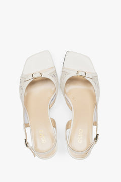 Weiße Slingback-Pumps mit dekorativer Spitze Estro ER00117438

