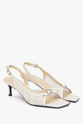Seitenansicht weißer Slingback-Heels von Estro Estro ER00117438