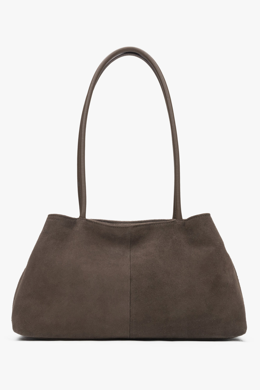 Stilvolle taupefarbene Schultertasche für Damen in minimalistischem Design.
