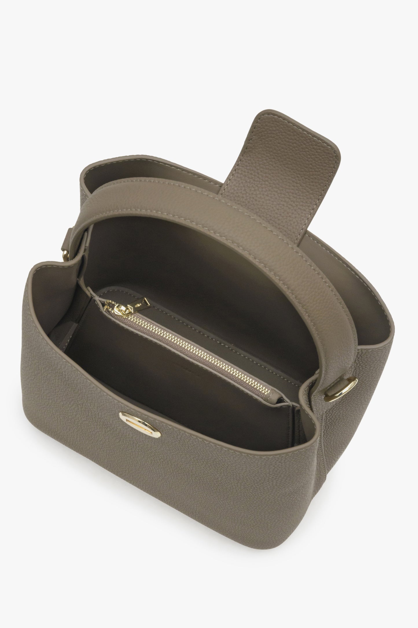 Elegante graubraune Henkeltasche für Damen – perfekt für den Business-Alltag.