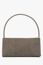 Elegante taupe Damen-Schultertasche aus echtem Velours Estro ER00116822.