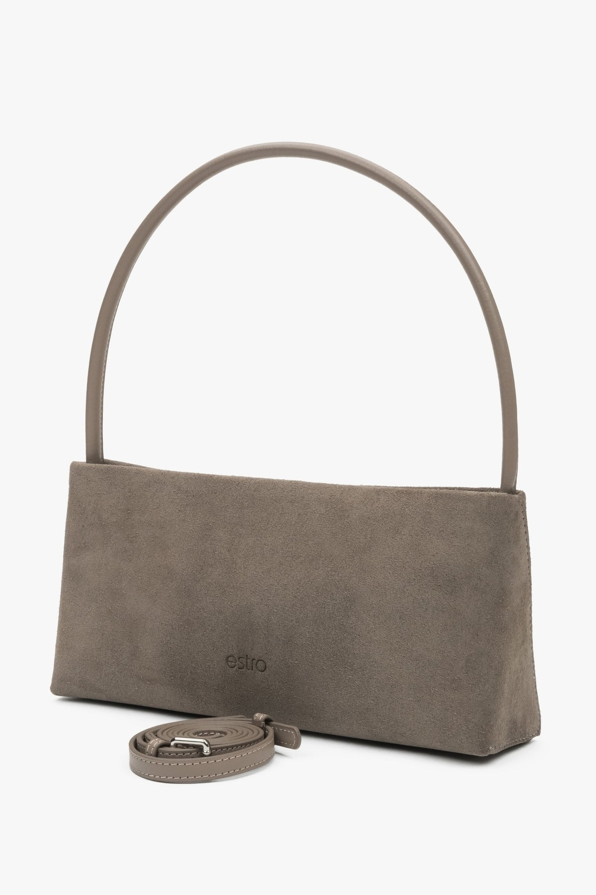 Stilvolle taupefarbene Velourstasche – perfekt für elegante Alltags-Looks.