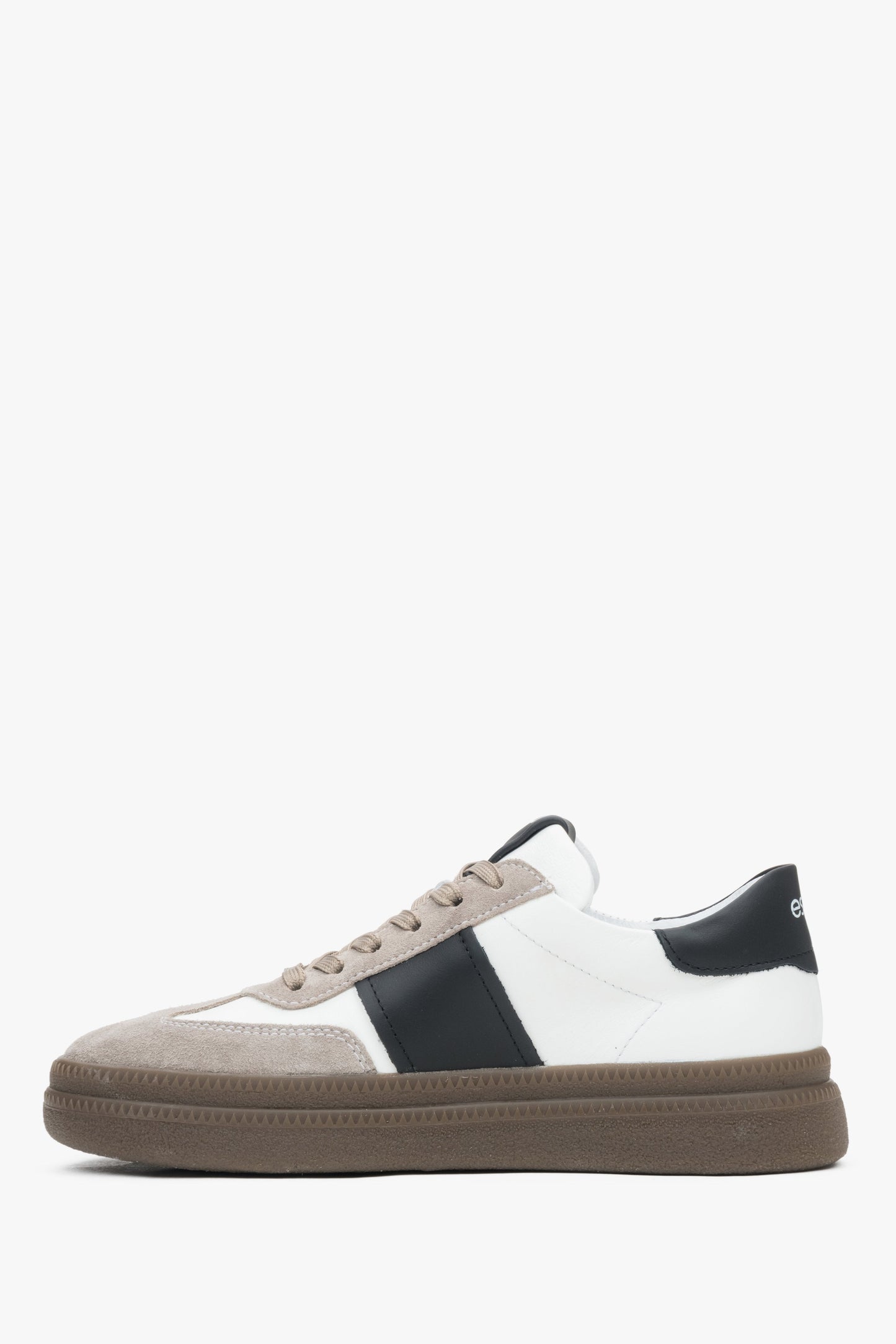 Stilvolle weiß-graue Damen-Sneaker aus Velours und natürlichem Leder – Premium von Estro.