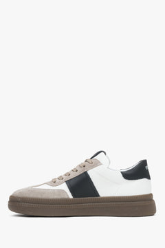 Stilvolle weiß-graue Damen-Sneaker aus Velours und natürlichem Leder – Premium von Estro.