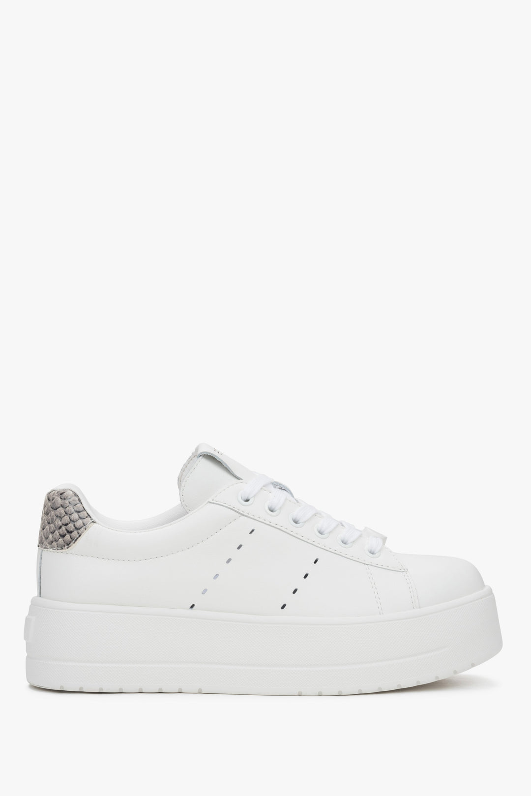 Weißer Ledersneaker für Damen mit markanter Chunky-Sohle Estro ER00117130.