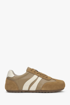 Weiche Damen-Sneaker in Braun aus Velours und Leder Estro ER00117139.