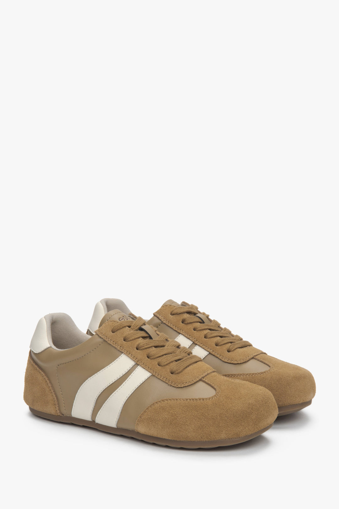 Estro - Sneaker aus Velours- und Glattleder - Braun.