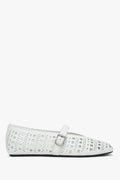 Weiße Damen-Ballerinas aus echtem Leder Estro ER00116977.