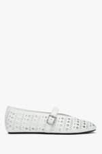 Weiße Damen-Ballerinas aus echtem Leder Estro ER00116977.