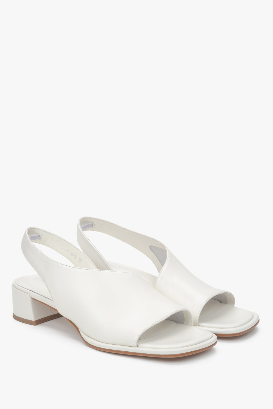 Ledersandalen in Weiß für Damen mit flachem Absatz, ESTRO ER00116929