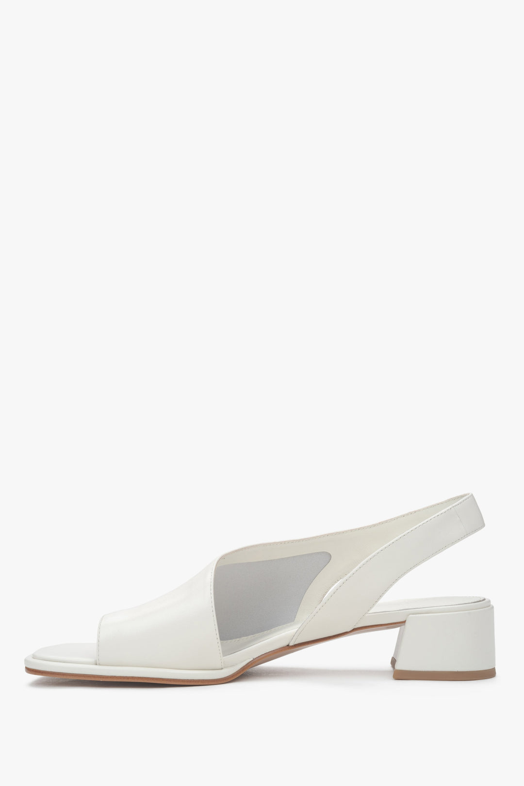 Elegante weiße Sandalen aus Leder für Damen, ESTRO ER00116929