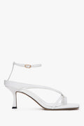 Weiße Damen-Sandalen aus Leder in Zehensteg-Optik von Estro