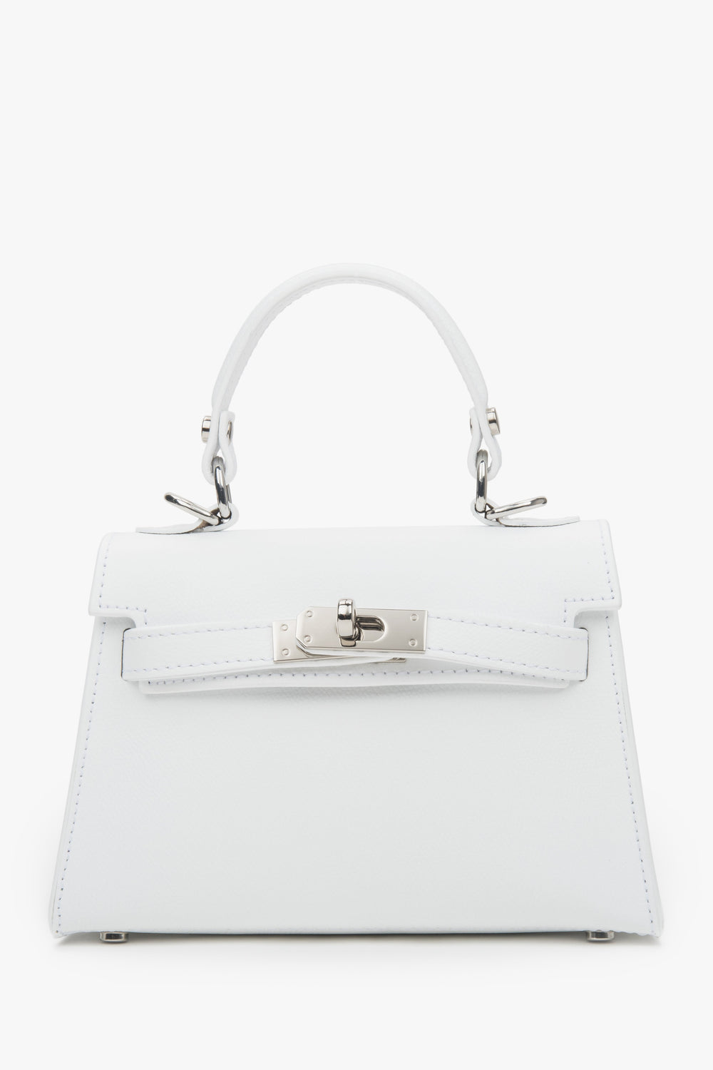 Weiße Damen-Satchel-Tasche aus edlem italienischem Echtleder Estro ER00117911.