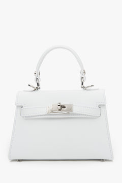 Weiße Damen-Satchel-Tasche aus edlem italienischem Echtleder Estro ER00117911.