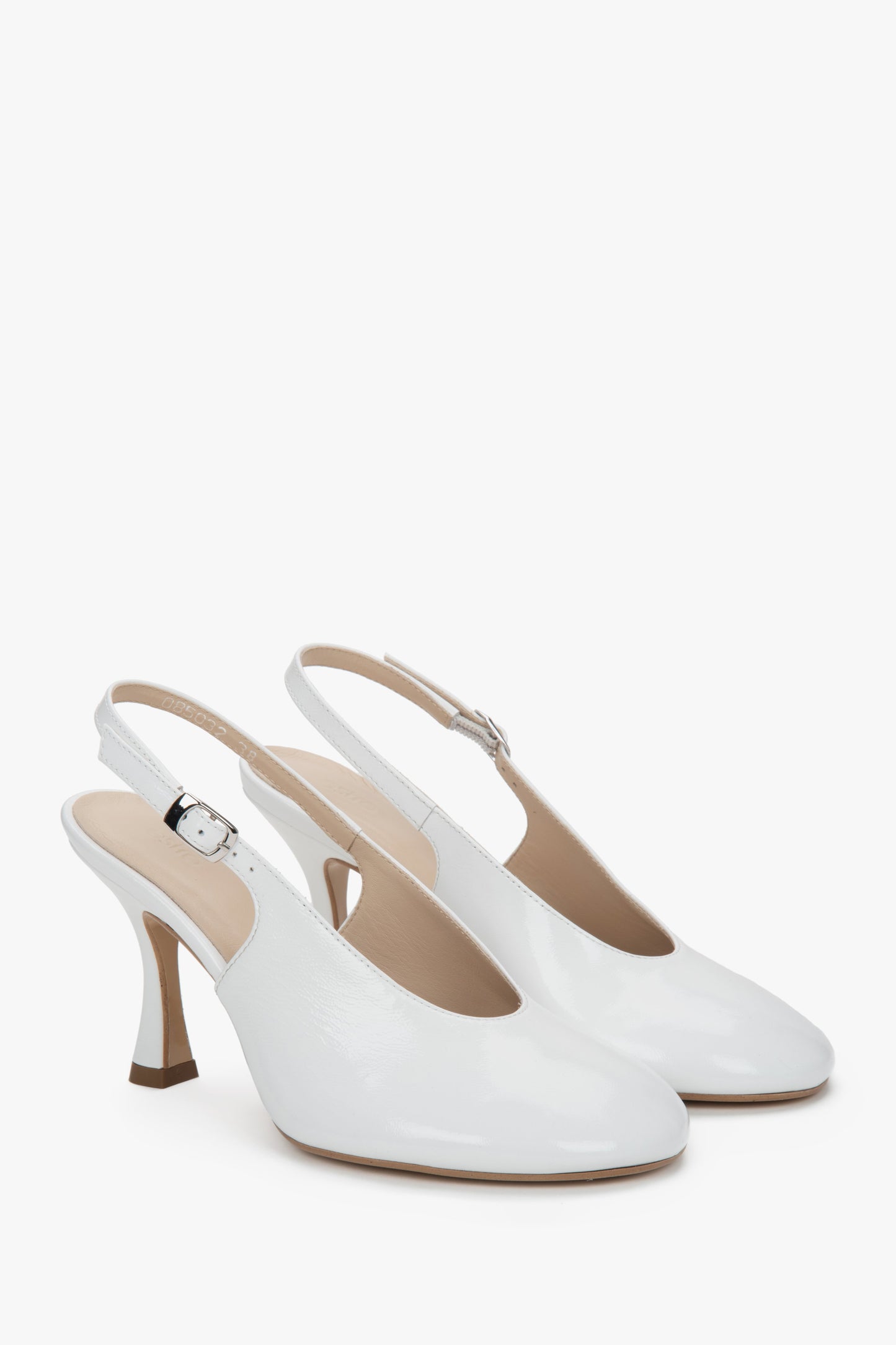 Weiße Slingback-Schuhe mit abgerundeter Kappe – Estro ER00117541