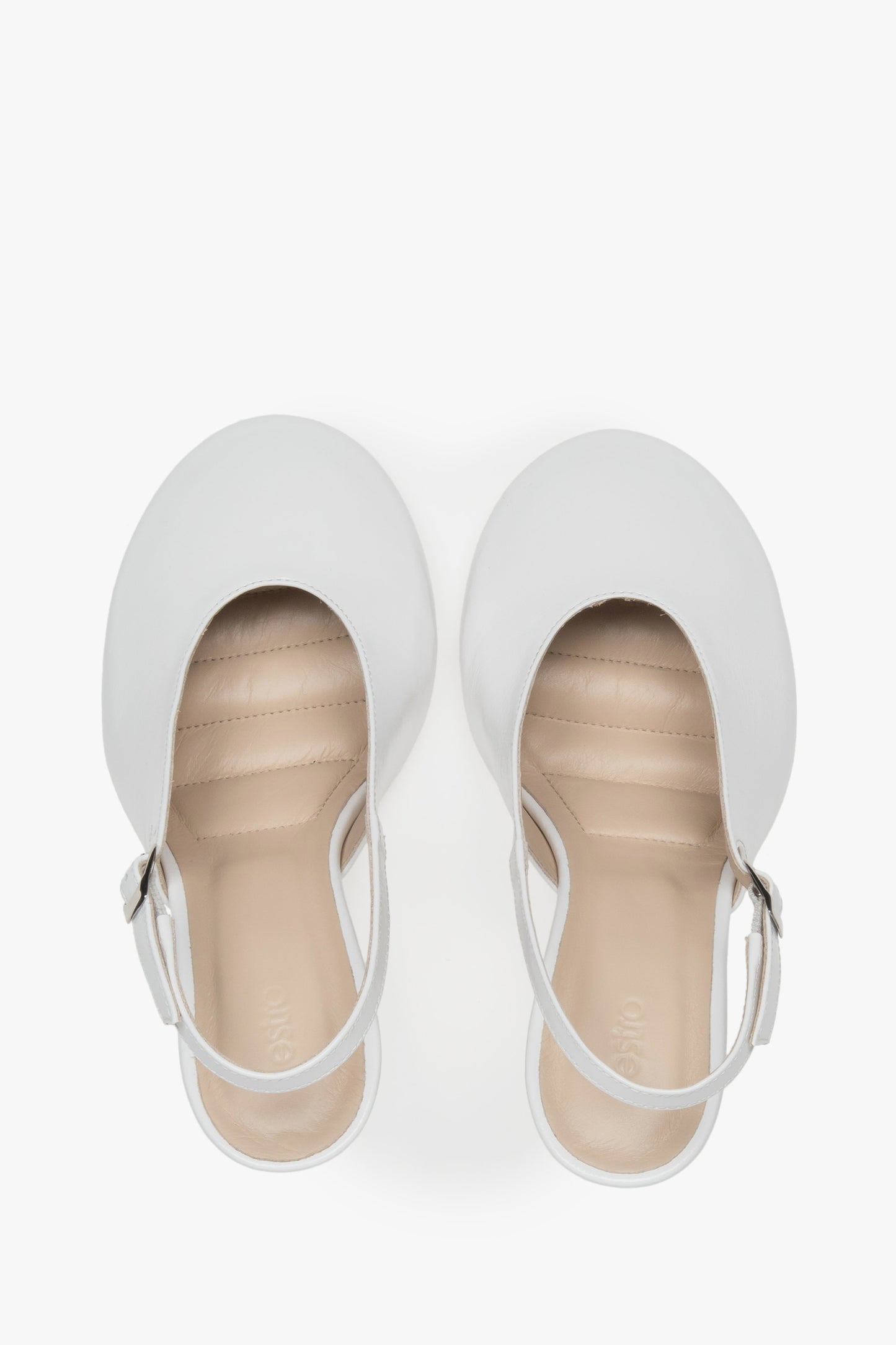 Hochwertige weiße Lackleder-Pumps – Estro ER00117541