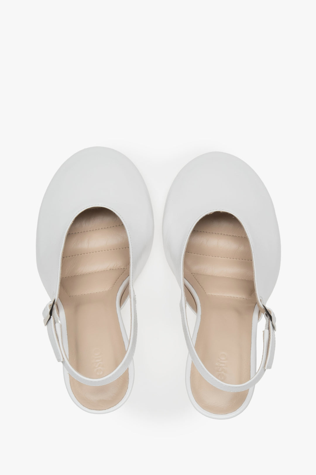 Hochwertige weiße Lackleder-Pumps – Estro ER00117541