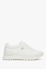 Weiße Damen-Sneaker aus echtem Leder mit flexibler Sohle – Estro ER00116921