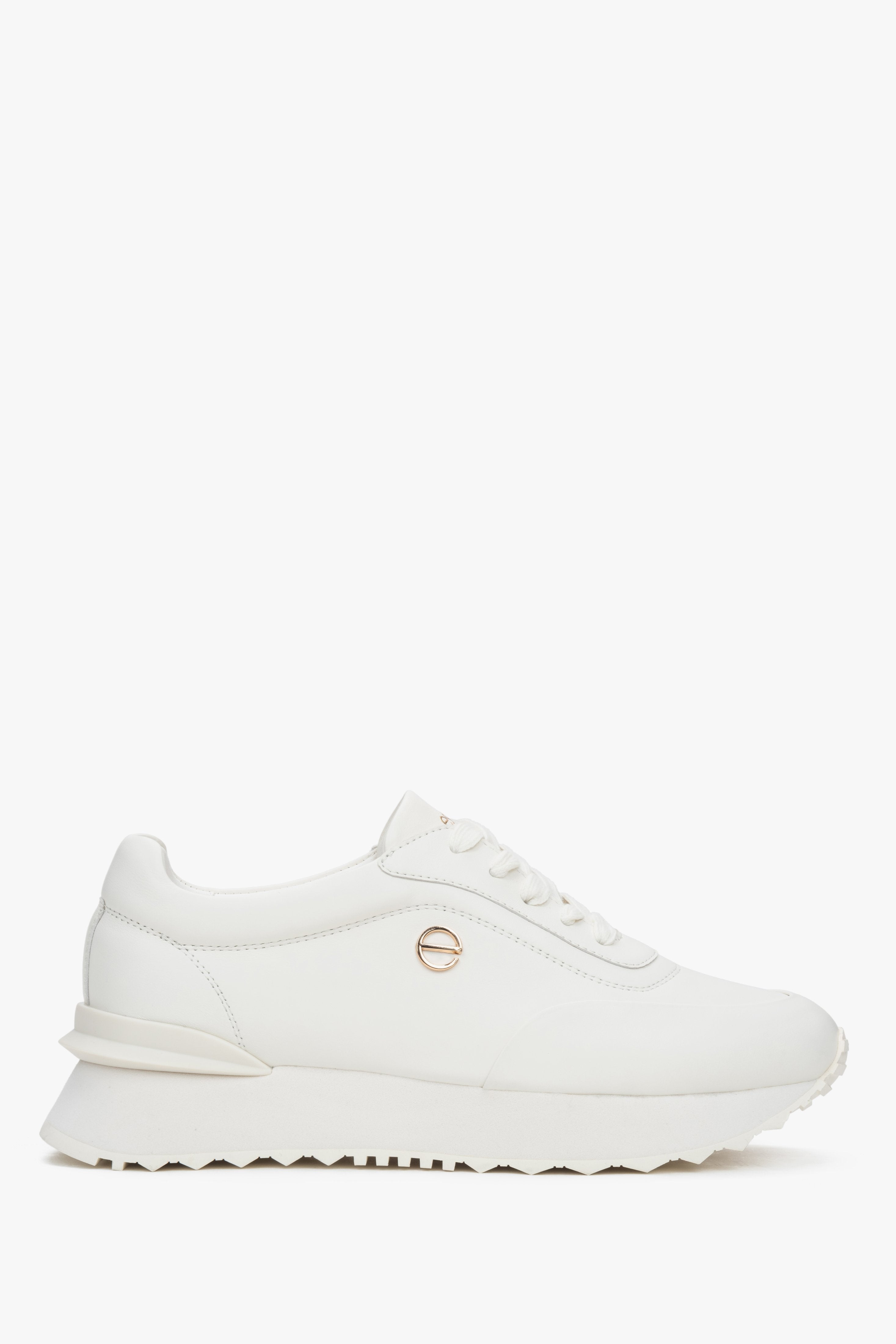 Weiße Damen-Sneaker aus echtem Leder mit flexibler Sohle – Estro ER00116921