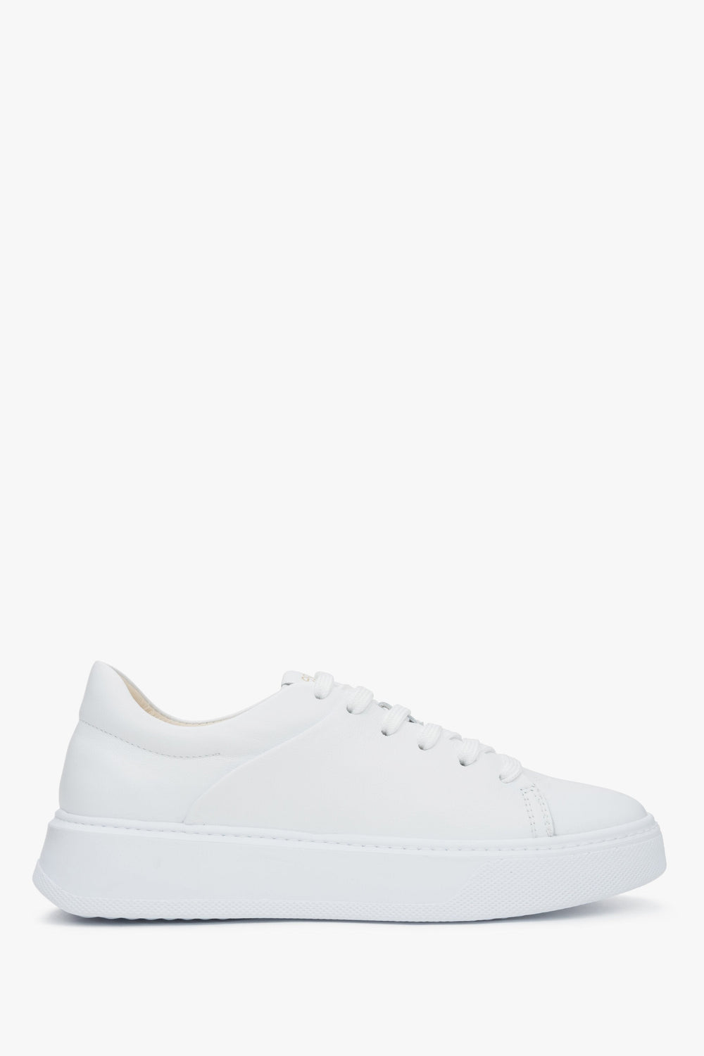 Weißer Damen-Sneaker low aus edlem italienischem Echtleder Estro ER00115648.