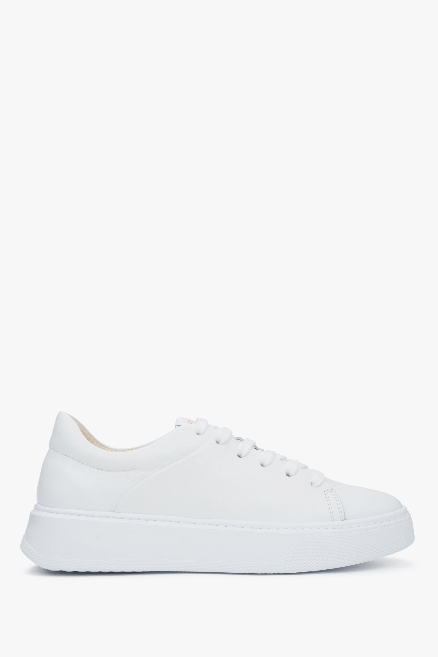 Weißer Damen-Sneaker low aus edlem italienischem Echtleder Estro ER00115648.