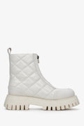 Weißer gesteppter Damen-Winterstiefel aus Echtleder Estro ER00111822.