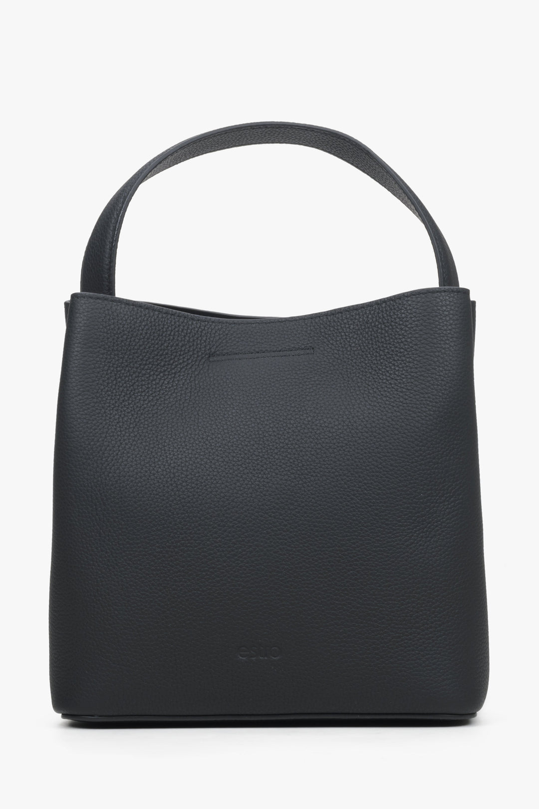 Schwarze Leder-Henkeltasche für Damen Estro ER00114437